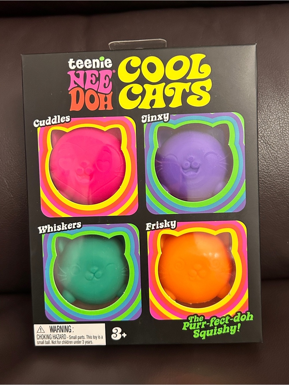 NeeDoh Teenie Cool Cats 4-Pack Schylling Squishy Kittens Fidget Stress Toy NIB